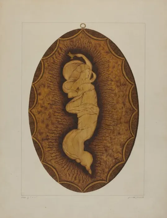 Framed Print : Burnt Plaque, 1935 / 1942. Creator: Frank Maurer Framed Print : Burnt Plaque, 1935 / 1942. Creator: Frank Maurer
