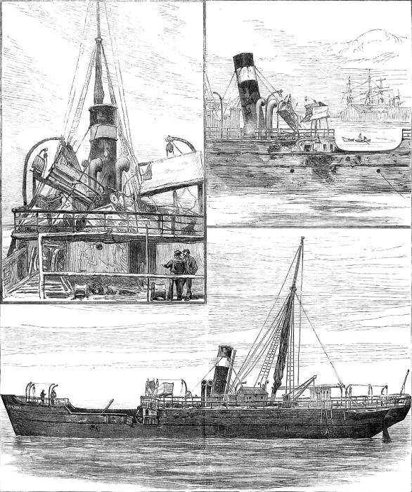 Framed Print : The burnt steamer Solway, lying at Kingstown, Dublin Bay, 1881. Creator: Unknown Framed Print : The burnt steamer Solway, lying at Kingstown, Dublin Bay, 1881. Creator: Unknown