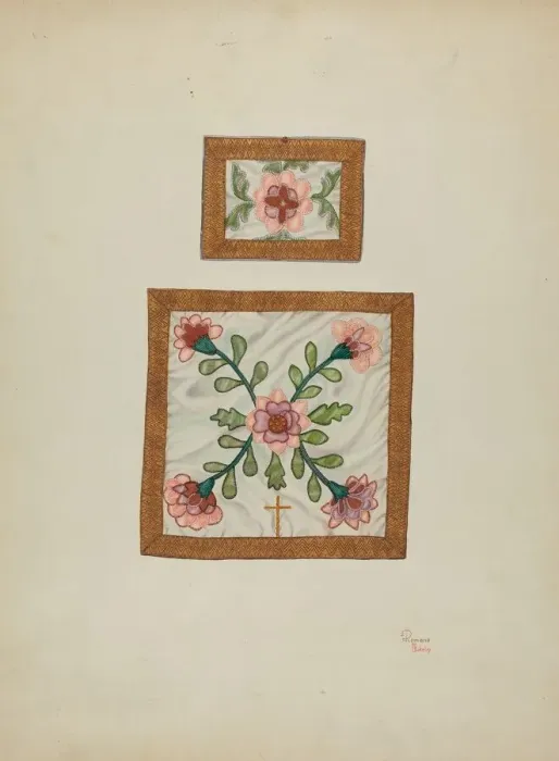 Framed Print : Burse and Chalice Veil, c. 1940. Creators: Josephine C. Romano, Hal Blakeley Framed Print : Burse and Chalice Veil, c. 1940. Creators: Josephine C. Romano, Hal Blakeley