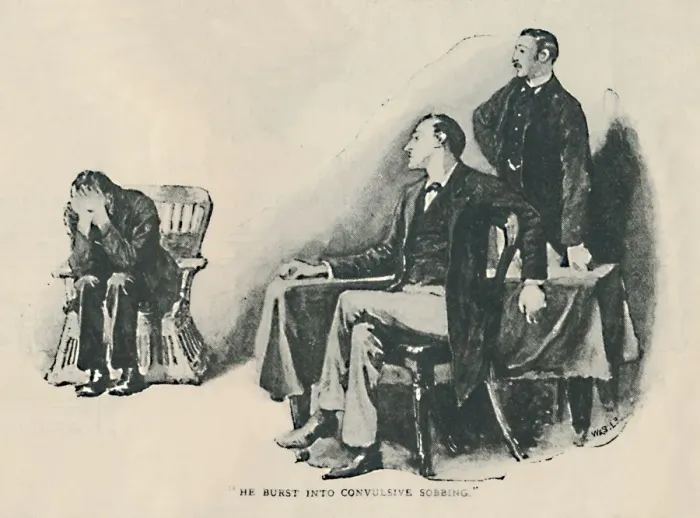 Framed Print : He Burst Into Convulsive Sobbing, 1892. Artist: Sidney E Paget Framed Print : He Burst Into Convulsive Sobbing, 1892. Artist: Sidney E Paget
