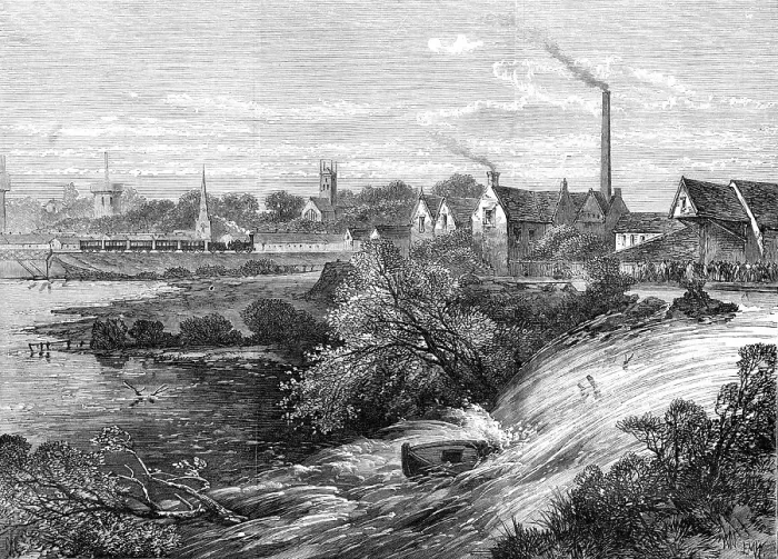 Framed Print : Bursting of the Napton and Warwick Canal, 1869. Creator: Unknown Framed Print : Bursting of the Napton and Warwick Canal, 1869. Creator: Unknown