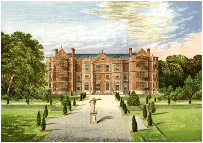 Framed Print : Burton Agnes Hall, Worcestershire, home of Baronet Boynton, c1880 Framed Print : Burton Agnes Hall, Worcestershire, home of Baronet Boynton, c1880