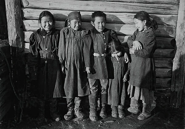 Buryat children, late 19th cent - early 20th cent. Creator: I Popov