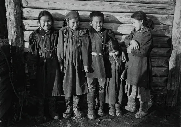 Framed Print : Buryat children, late 19th cent - early 20th cent. Creator: I Popov Framed Print : Buryat children, late 19th cent - early 20th cent. Creator: I Popov