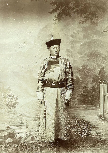 Buryat in national festive costume, 1895-1939. Creator: L Veniukov