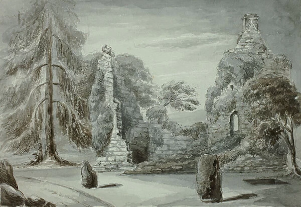 Burying Place, Finlarig, October 1836. Creator: Elizabeth Murray
