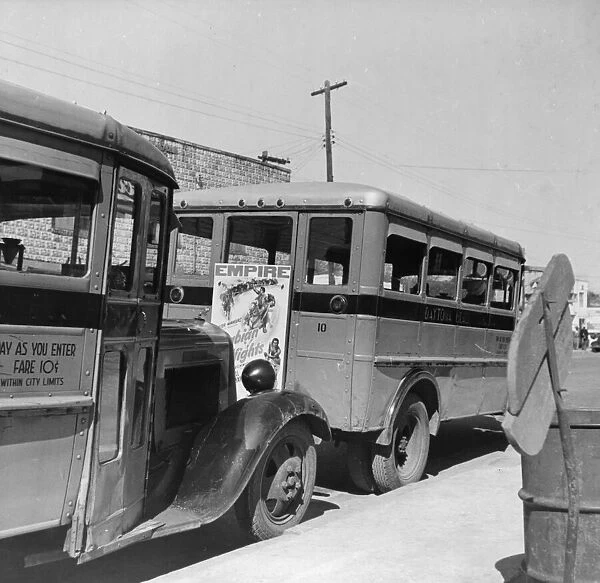 Buses operated by the city which are used only by Negroes, Daytona Beach, Florida, 1943. Creator: Gordon Parks