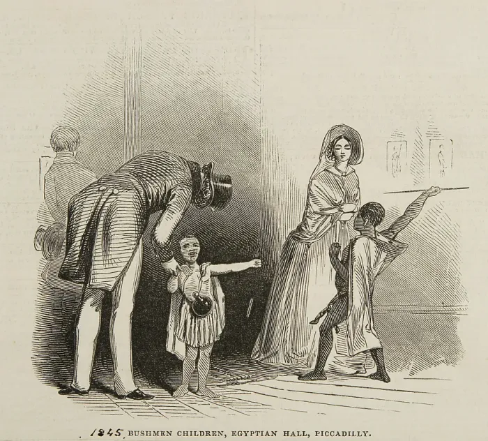 Framed Print : Bushmen Children, Egyptian Hall, Piccadilly, 1845. Creator: Unknown. Bushmen Children, Egyptian Hall, Piccadilly, 1845. Creator: Unknown Framed Print : Bushmen Children, Egyptian Hall, Piccadilly, 1845. Creator: Unknown. Bushmen Children, Egyptian Hall, Piccadilly, 1845. Creator: Unknown