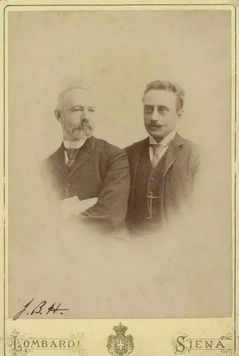 Framed Print : Business card portrait - John B. How and Claes Lagergren, 1889. Creator: Paolo Lombardi