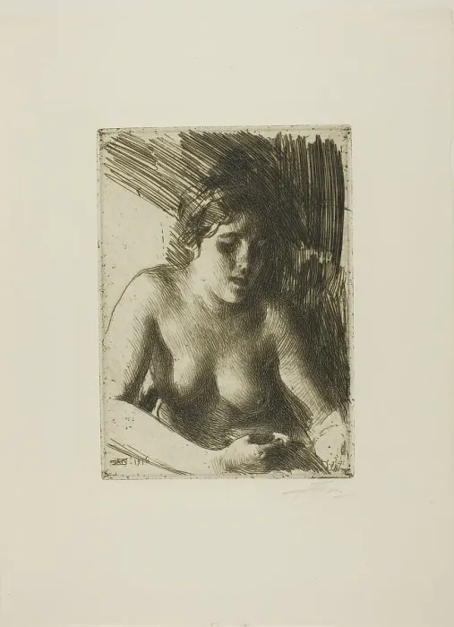 Framed Print : Bust, 1916. Creator: Anders Leonard Zorn Framed Print : Bust, 1916. Creator: Anders Leonard Zorn