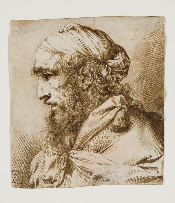 Framed Print : Bust of a Bearded Man with a Turban, 18th century. Creator: Unknown Framed Print : Bust of a Bearded Man with a Turban, 18th century. Creator: Unknown