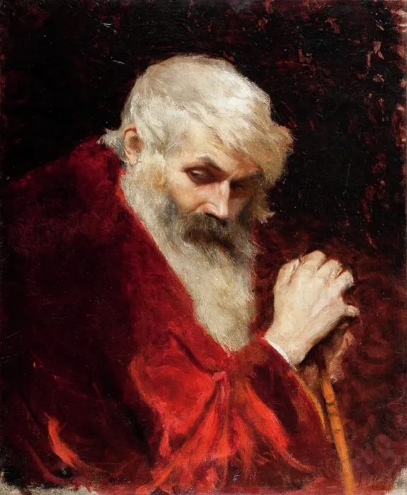 Framed Print : Bust of a Bearded Old Man, 1876. Creator: Leon Wyczolkowski