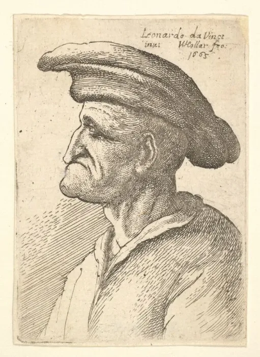 Framed Print : Bust of elderly man with nose that meets his lower lip, wearing wide flat cap in profile Framed Print : Bust of elderly man with nose that meets his lower lip, wearing wide flat cap in profile