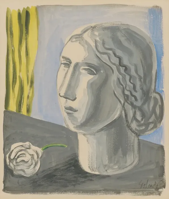 Framed Print : Bust of a Female Head, 1930-1931. Creator: Mikulas Galanda Framed Print : Bust of a Female Head, 1930-1931. Creator: Mikulas Galanda
