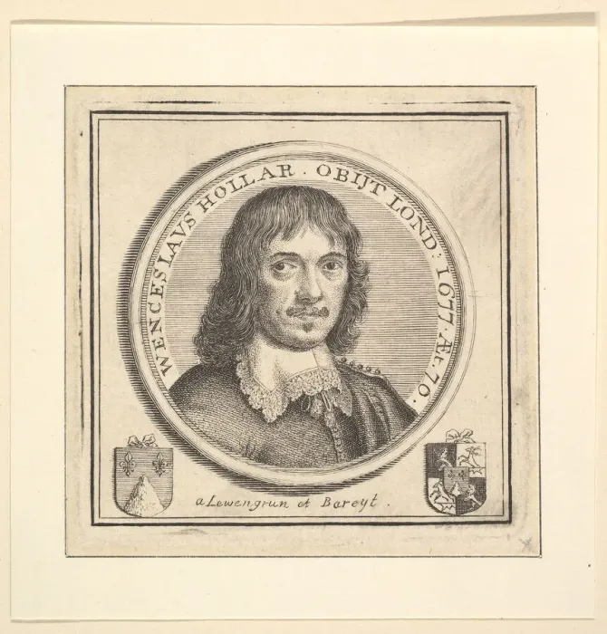 Framed Print : Bust of Hollar in a Circular Frame (published in Vertue s Framed Print : Bust of Hollar in a Circular Frame (published in Vertue s