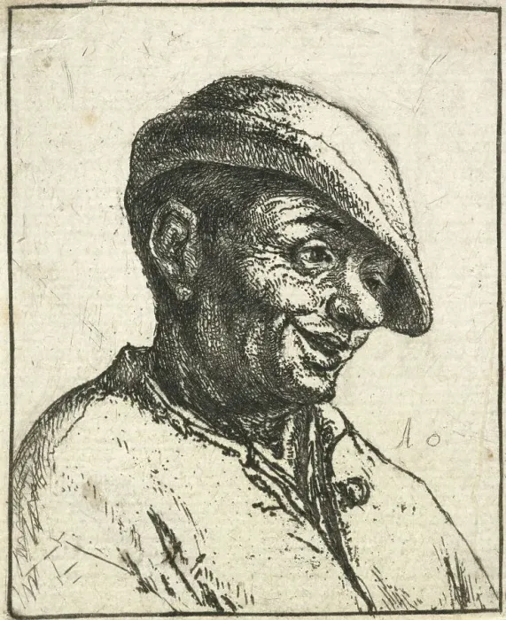 Framed Print : Bust of a laughing peasant, 1672. Creator: Adriaen van Ostade Framed Print : Bust of a laughing peasant, 1672. Creator: Adriaen van Ostade
