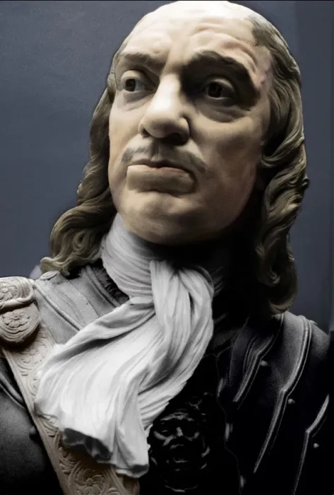 Framed Print : Bust of Lord Protector Oliver Cromwell, 1860. Artist: Matthew Noble