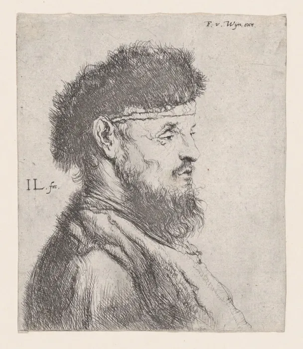Framed Print : Bust of a Man with a Fur Cap, 17th century. Creator: Jan Lievens Framed Print : Bust of a Man with a Fur Cap, 17th century. Creator: Jan Lievens