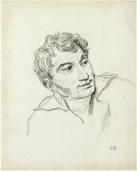 Bust of a Man, Head Turned to Right, c. 1810. Creator: Jacques-Louis David