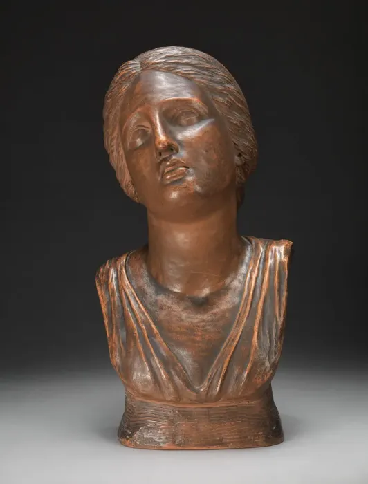 Framed Print : Bust of Niobes Daughter, after the Antique, 1780. Creator: Anne Seymour Damer Framed Print : Bust of Niobes Daughter, after the Antique, 1780. Creator: Anne Seymour Damer