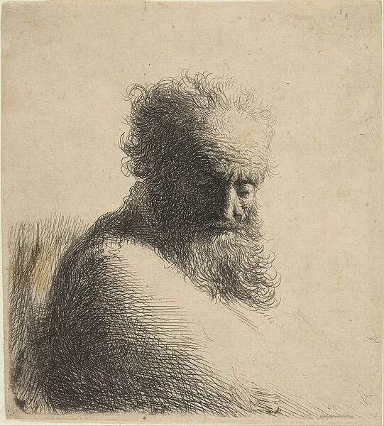 Bust of an Old Bearded Man Looking Down, Three-Quarters Right, 1631