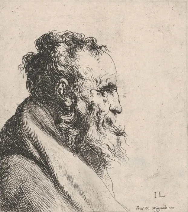 Framed Print : Bust of an Old Man, 1620-74. Creator: Jan Lievens