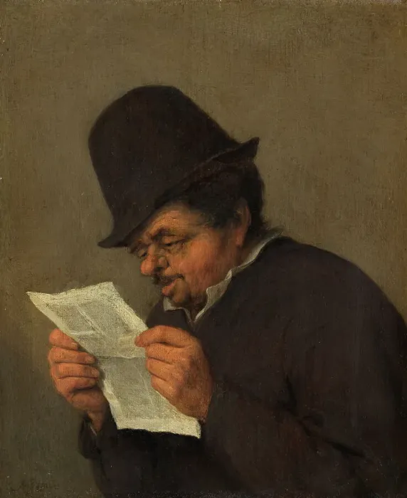 Framed Print : Bust of an Old Peasant Reading a Paper, after 1647. Creator: Unknown Framed Print : Bust of an Old Peasant Reading a Paper, after 1647. Creator: Unknown