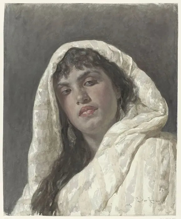 Framed Print : Bust of an oriental woman, 1880. Creator: Cesare Biseo Framed Print : Bust of an oriental woman, 1880. Creator: Cesare Biseo
