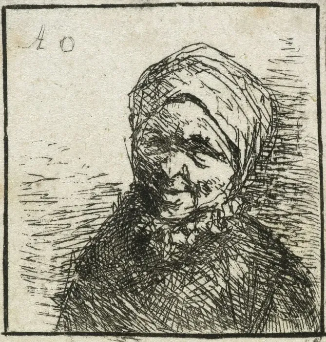 Framed Print : Bust of a peasant, c.1650-52. Creator: Adriaen van Ostade Framed Print : Bust of a peasant, c.1650-52. Creator: Adriaen van Ostade