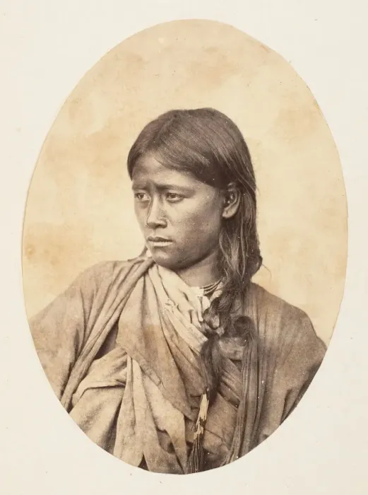 Framed Print : Bust Portrait of an Indian Woman, 1850s. Creator: Unknown Framed Print : Bust Portrait of an Indian Woman, 1850s. Creator: Unknown