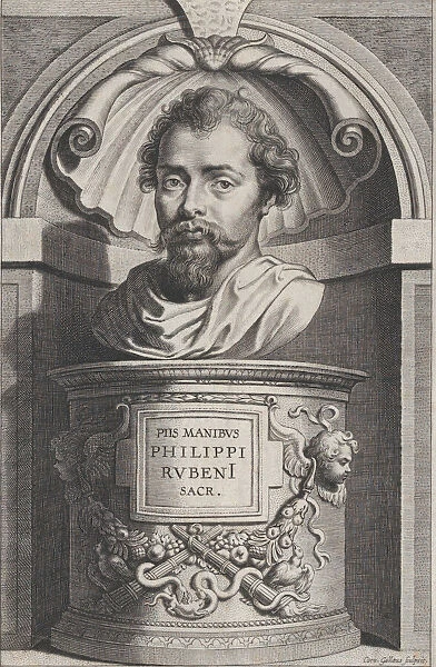 Bust portrait of Philip Rubens, in a niche, ca. 1627-78. Creator: Cornelis Galle II