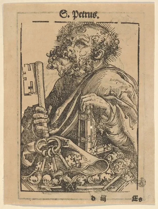 Framed Print : Bust of Saint Peter, from the Large Series of Wittenberg Reliquaries; verso Framed Print : Bust of Saint Peter, from the Large Series of Wittenberg Reliquaries; verso
