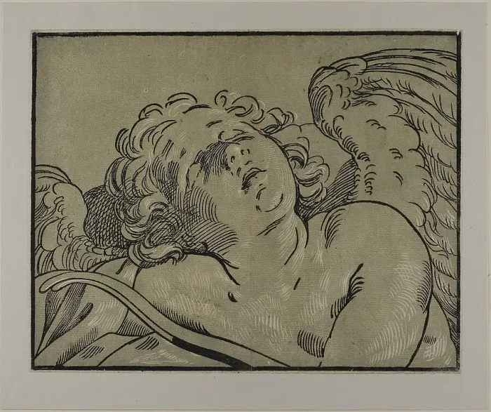 Framed Print : Bust of Sleeping Cupid, 1627 / 53. Creator: Bartolomeo Coriolano Framed Print : Bust of Sleeping Cupid, 1627 / 53. Creator: Bartolomeo Coriolano