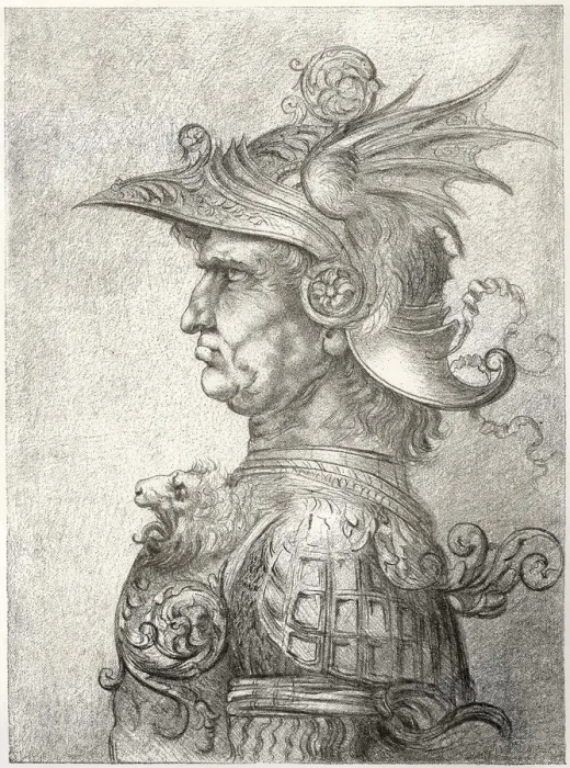 Framed Print : A bust of a warrior in profile, 1882 Framed Print : A bust of a warrior in profile, 1882