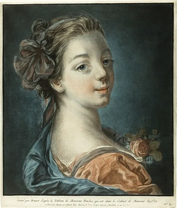 Framed Print : Bust of a Woman, c. 1771. Creator: Louis Marin Bonnet Framed Print : Bust of a Woman, c. 1771. Creator: Louis Marin Bonnet