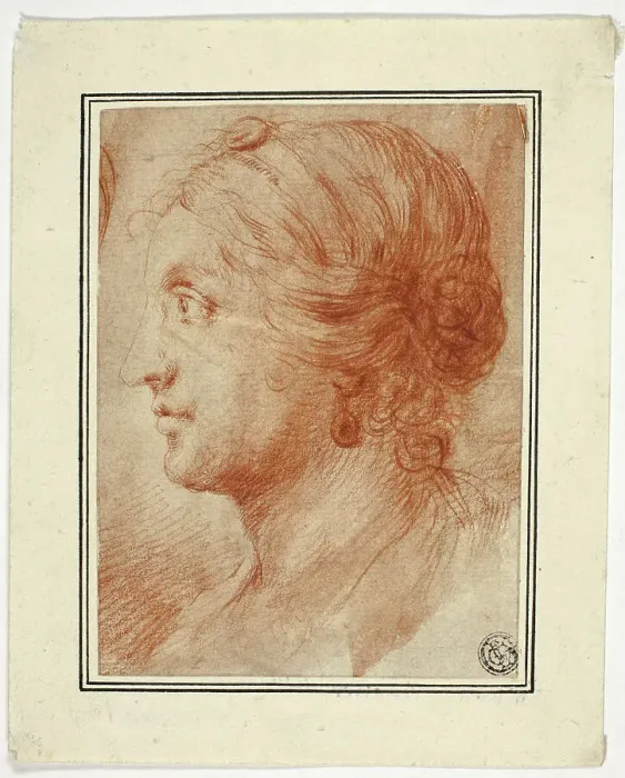 Framed Print : Bust of Woman in Profile to Left, 1725 / 1735. Creator: Sir Godfrey Kneller Framed Print : Bust of Woman in Profile to Left, 1725 / 1735. Creator: Sir Godfrey Kneller