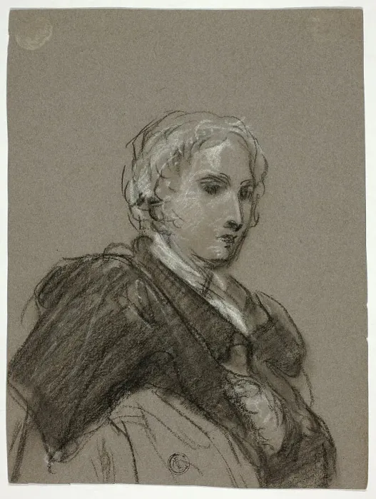 Framed Print : Bust of a Woman (recto); Draped Figure, Three-Quarter Length (verso), c. 1790. Creators: Thomas Barker, Thomas Jones Barker Framed Print : Bust of a Woman (recto); Draped Figure, Three-Quarter Length (verso), c. 1790. Creators: Thomas Barker, Thomas Jones Barker