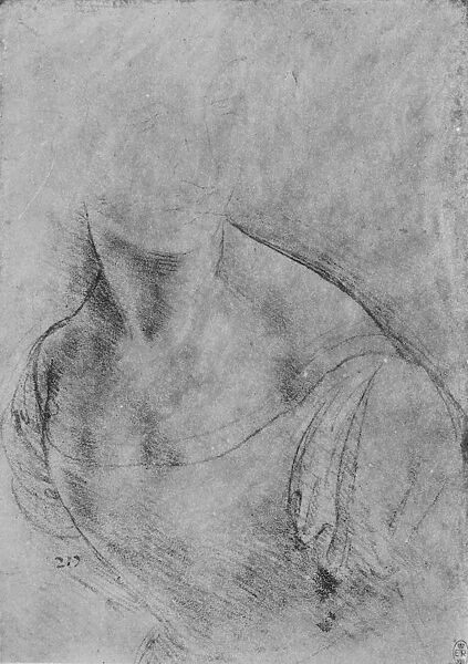Bust of a Woman Turned to the Left, the Head Slightly Indicated, c1480 (1945). Artist: Leonardo da Vinci