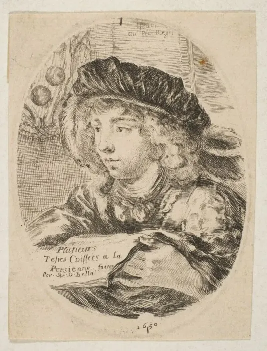 Framed Print : A bust of a young man wearing a cap with feathers, turned three-quarters to the left Framed Print : A bust of a young man wearing a cap with feathers, turned three-quarters to the left