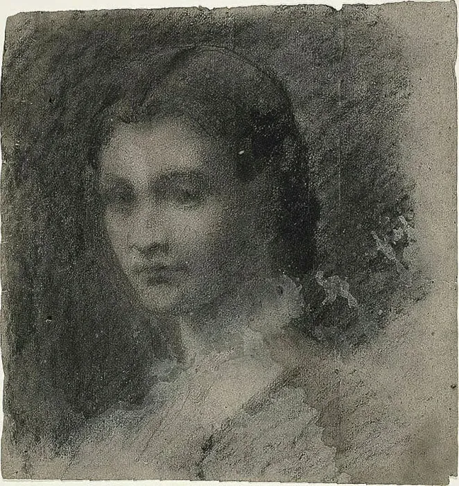 Framed Print : Bust of a Young Woman (recto); Seated Female Figure (verso), 1847 / 75. Creator: Jean-Baptiste Carpeaux Framed Print : Bust of a Young Woman (recto); Seated Female Figure (verso), 1847 / 75. Creator: Jean-Baptiste Carpeaux