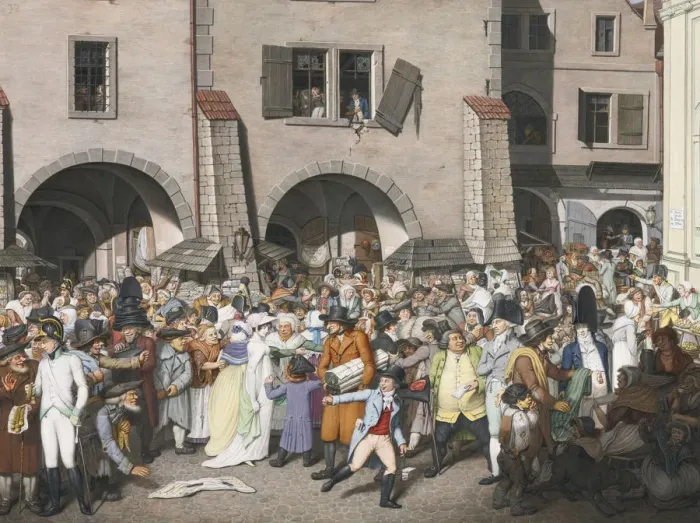 Framed Print : Bustling Marketplace, Prague, 1804. Artist: Opiz, Georg Emanuel (1775-1841) Framed Print : Bustling Marketplace, Prague, 1804. Artist: Opiz, Georg Emanuel (1775-1841)