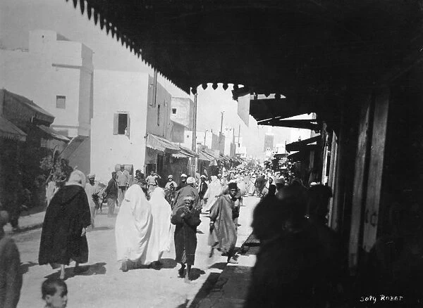 Busy street, Rabat, Morocco, c1920s-c1930s(?)