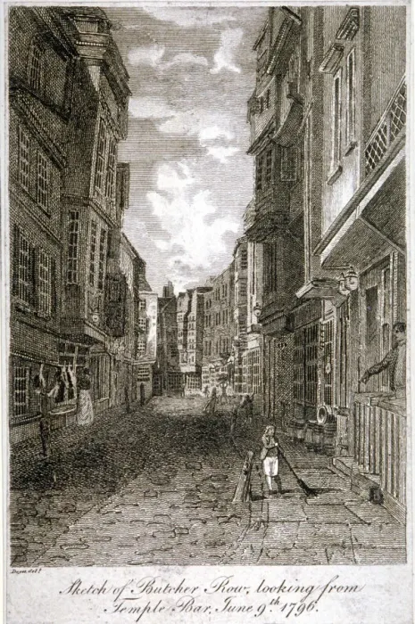Framed Print : Butcher Row, Westminster, London, 1796. Artist Framed Print : Butcher Row, Westminster, London, 1796. Artist