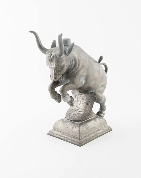 Butchers Guild Vessel in the Form of a Bull, Lindau, c. 1750. Creator: Unknown