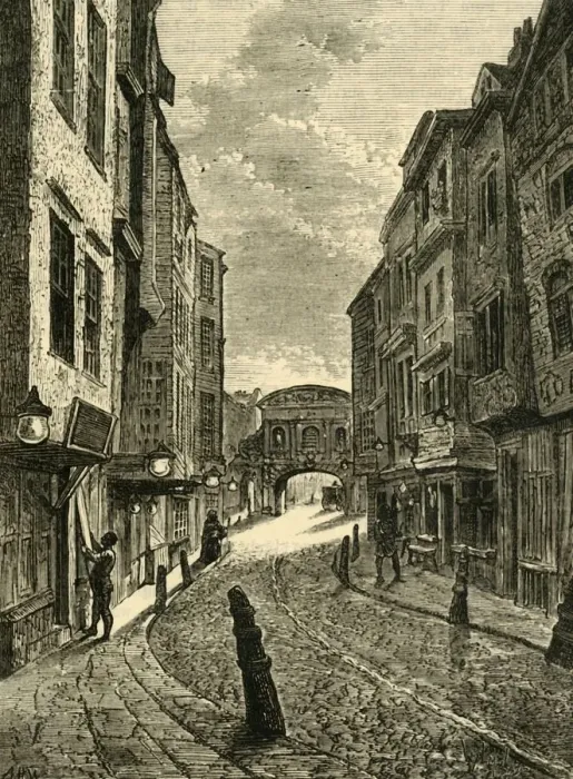 Framed Print : Butchers Row in 1800, (1881). Creator: Unknown Framed Print : Butchers Row in 1800, (1881). Creator: Unknown