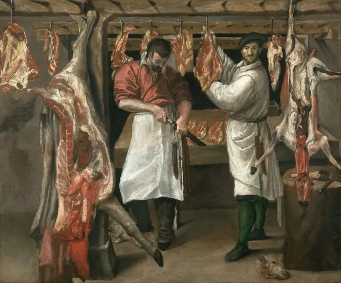 Framed Print : The Butchers Shop. Artist: Carracci, Annibale (1560-1609) Framed Print : The Butchers Shop. Artist: Carracci, Annibale (1560-1609)