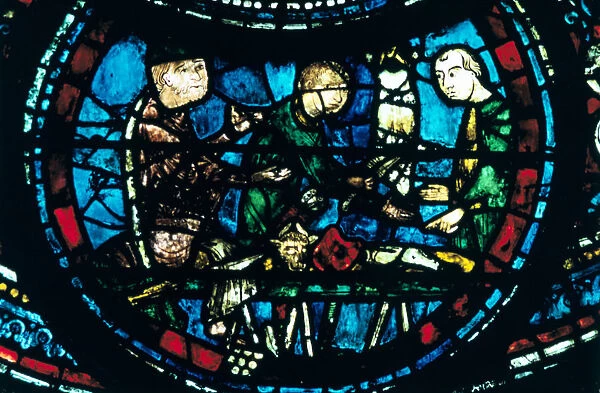 The Butchers, stained glass, Chartres Cathedral, France, 1194-1260
