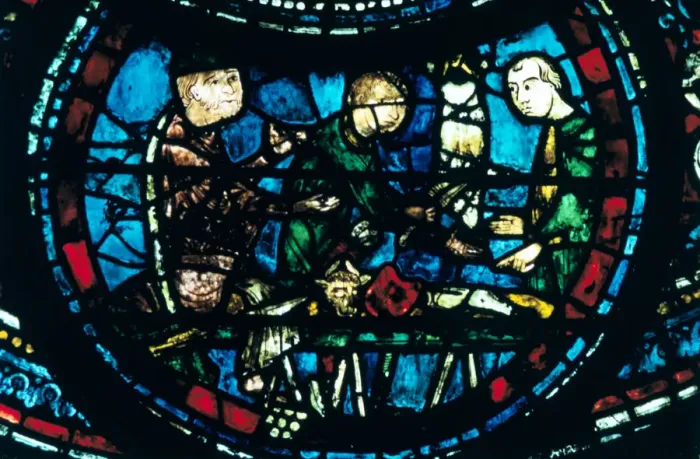 Framed Print : The Butchers, stained glass, Chartres Cathedral, France, 1194-1260 Framed Print : The Butchers, stained glass, Chartres Cathedral, France, 1194-1260