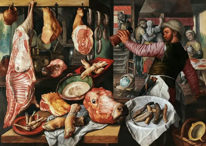 Framed Print : Butcher's Stall, 1568. Creator: Beuckelaer, Joachim (ca. 1533-1574) Framed Print : Butcher's Stall, 1568. Creator: Beuckelaer, Joachim (ca. 1533-1574)