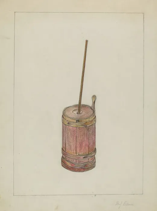 Framed Print : Butter Churn, c. 1936. Creator: Benjamin Resnick Framed Print : Butter Churn, c. 1936. Creator: Benjamin Resnick